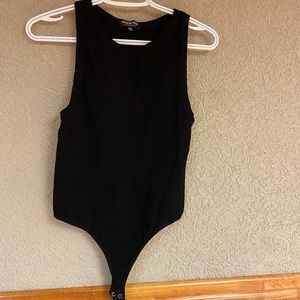 Ribbed black stretchy bodysuit
